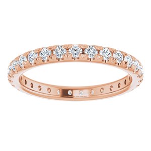 14K Rose Gold 3/4 CTW Lab-Grown Diamond  French-Set Eternity Band Size 5