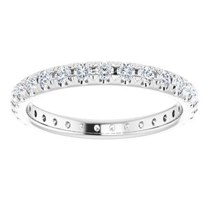Platinum 1/2 CTW French Set Natural Diamond Eternity Band Size 6.5