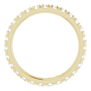 14K Yellow Gold 9/10 CTW French Set Natural Diamond Eternity Band Size 8.5