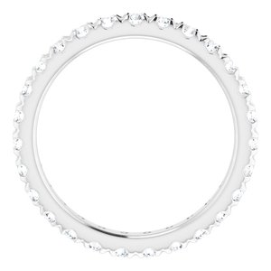 Platinum 3/4 CTW French Set Natural Diamond Eternity Band Size 5