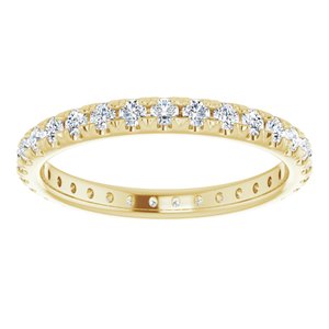 10K Yellow Gold 3/4 CTW Natural Diamond French-Set Eternity Band