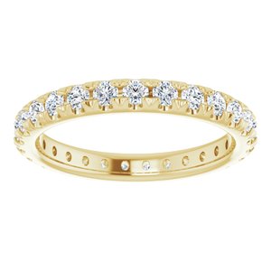 14K Yellow Gold 3/4 CTW French Set Natural Diamond Eternity Band Size 5
