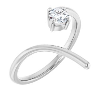 Sterling Silver 1/4 CTW Natural Diamond Negative Space Ring