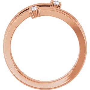 14K Rose Gold 1/8 CTW Natural Diamond Bypass Ring