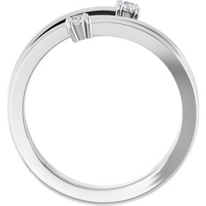 14K White Gold 1/8 CTW Natural Diamond Bypass Ring