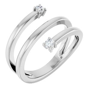 Platinum 1/8 CTW Natural Diamond Bypass Ring
