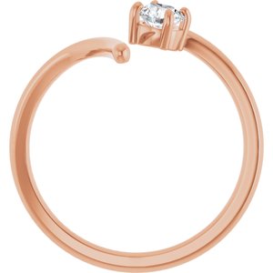 14K Rose Gold 1/4 CT Lab-Grown Negative Space Ring