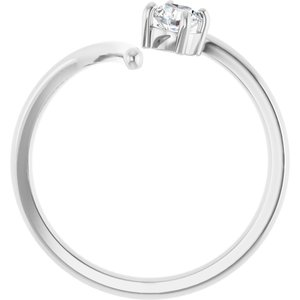 Sterling Silver 1/4 CTW Natural Diamond Negative Space Ring