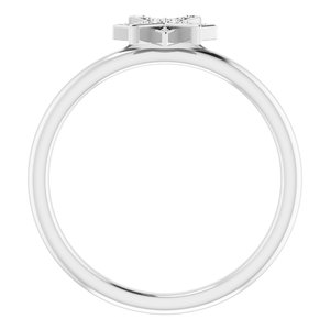 Platinum .04 CTW Natural Diamond Star Ring