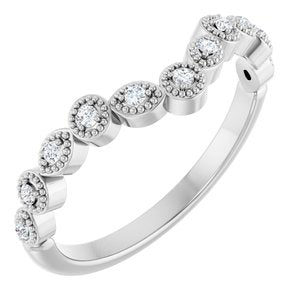 Platinum 1/10 CTW Natural Diamond Vintage-Inspired Contour Band