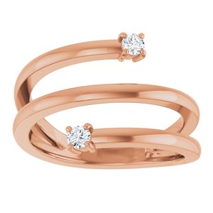 14K Rose Gold 1/8 CTW Natural Diamond Bypass Ring