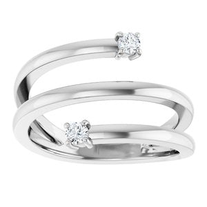 Platinum 1/8 CTW Natural Diamond Bypass Ring