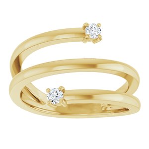 14K Yellow Gold 1/8 CTW Natural Diamond Bypass Ring