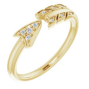 14K Yellow Gold .03 CTW Natural Diamond Arrow Ring