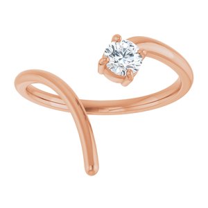 14K Rose Gold 1/4 CT Lab-Grown Negative Space Ring