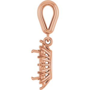 18K Rose Gold 6x3.5 mm Marquise Pendant Mounting