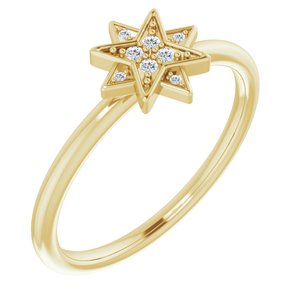 14K Yellow Gold .04 CTW Natural Diamond Star Ring