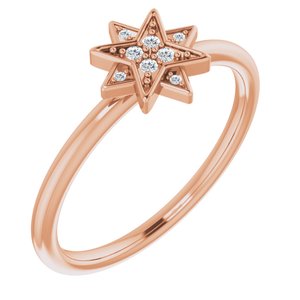 14K Rose Gold .04 CTW Natural Diamond Star Ring