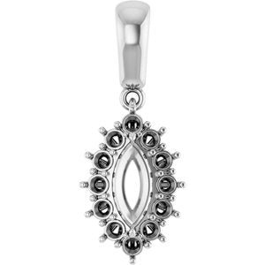 14K X1 White Gold 8x4 mm Marquise Pendant Mounting