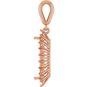 18K Rose Gold 12x6 mm Marquise Pendant Mounting