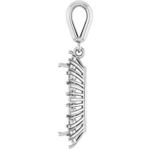 Sterling Silver 12x6 mm Marquise Pendant Mounting