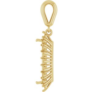 18K Yellow Gold 12x6 mm Marquise Pendant Mounting