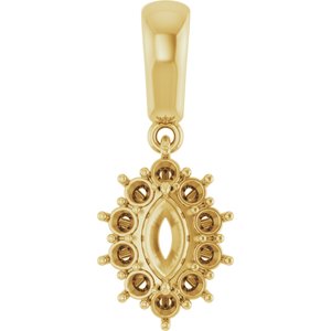 18K Yellow Gold 6x3.5 mm Marquise Pendant Mounting
