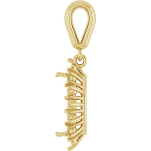 10K Yellow Gold 9x4.5 mm Marquise Pendant Mounting
