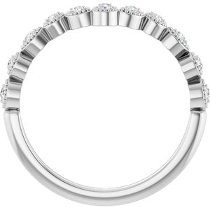 14K White 1/10 CTW Natural Diamond Vintage-Inspired Contour Band