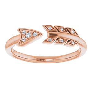 14K Rose Gold .03 CTW Natural Diamond Arrow Ring