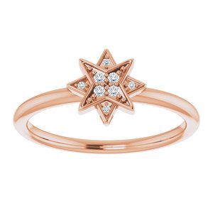 14K Rose Gold .04 CTW Natural Diamond Star Ring