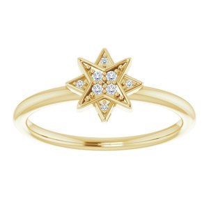 14K Yellow Gold .04 CTW Natural Diamond Star Ring