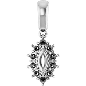 10K White Gold 7x3.5 mm Marquise Pendant Mounting