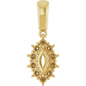 14K Yellow Gold 7x3.5 mm Marquise Pendant Mounting