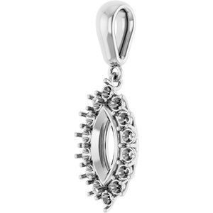 18K White Gold 10x5 mm Marquise Pendant Mounting