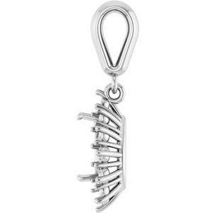 14K X1 White Gold 7x5 mm Pear Pendant Mounting
