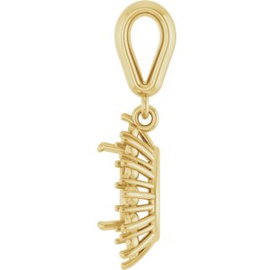 10K Yellow Gold 7x5 mm Pear Pendant Mounting