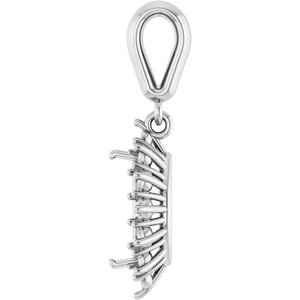 14K X1 White Gold 8x4 mm Marquise Pendant Mounting