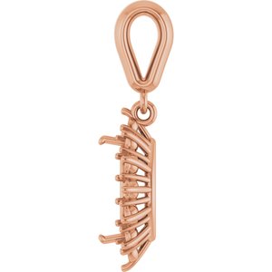 18K Rose Gold 8x4 mm Marquise Pendant Mounting