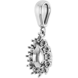 Sterling Silver 7x5 mm Pear Pendant Mounting