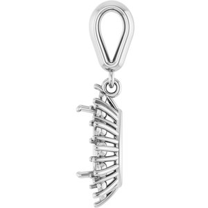 14K X1 White Gold 8x5 mm Pear Pendant Mounting