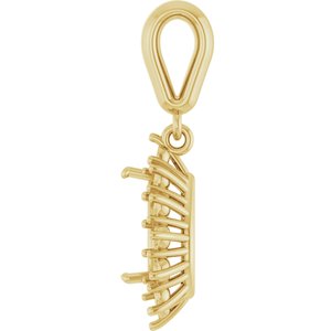 18K Yellow Gold 8x5 mm Pear Pendant Mounting