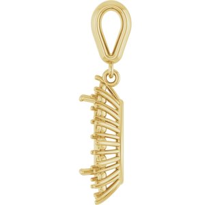 14K Yellow Gold 10x7 mm Pear Pendant Mounting