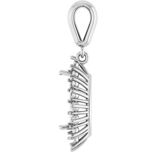 Platinum 10x7 mm Pear Pendant Mounting