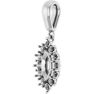 14K X1 White Gold 8x4 mm Marquise Pendant Mounting