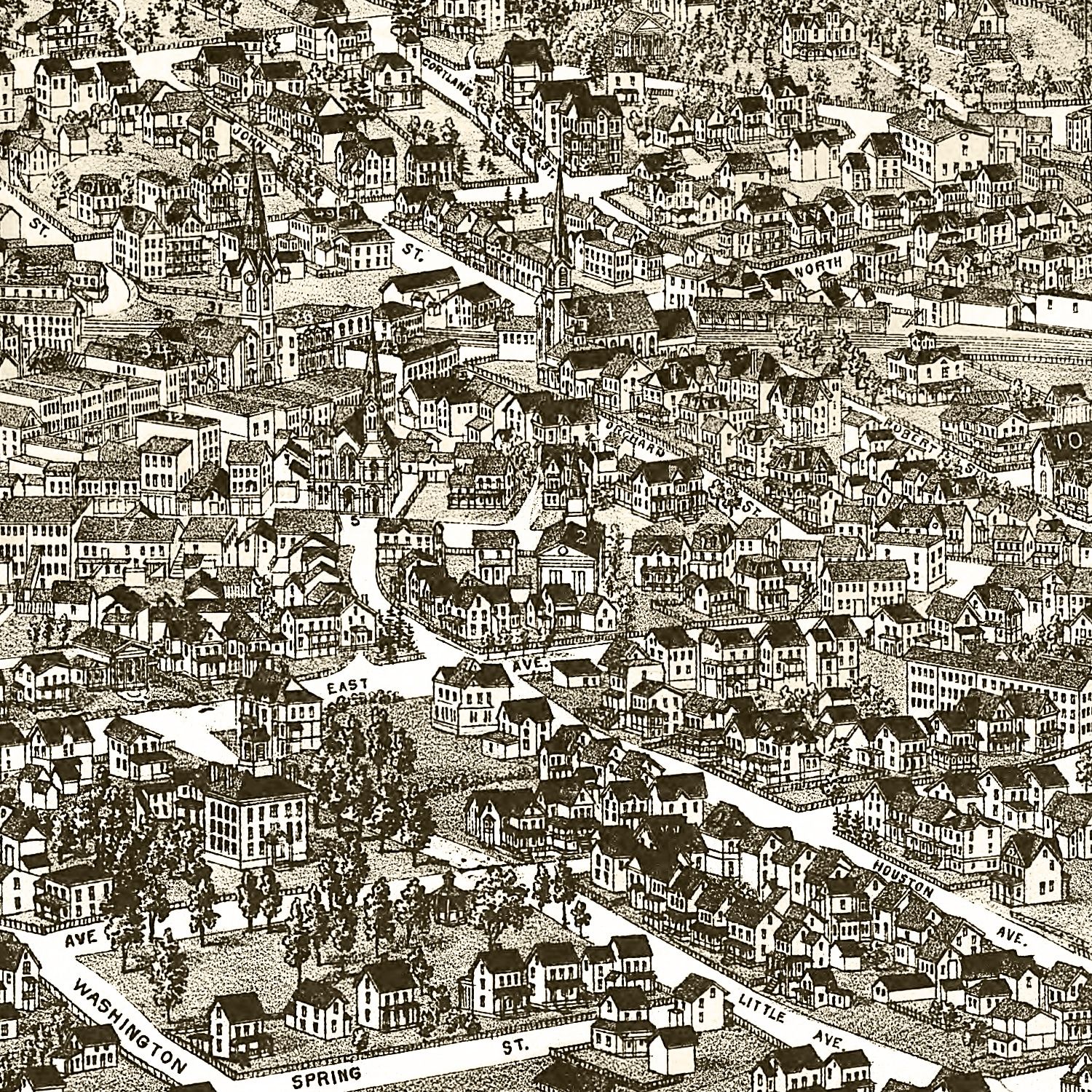 Vintage Map of Middletown, New York 1887