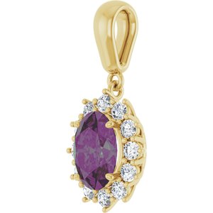 14K Yellow Gold Lab-Grown Alexandrite & 1/3 CTW Natural Diamond Pendant