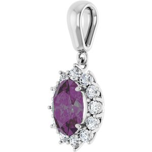 14K White Gold Lab-Grown Alexandrite & 1/3 CTW Natural Diamond Pendant
