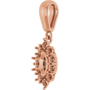 14K Rose Gold 7x3.5 mm Marquise Pendant Mounting