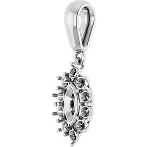10K White Gold 7x3.5 mm Marquise Pendant Mounting
